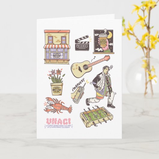 Carte AMIS™ | Graphique d'icônes de dessin (Fleur jaune)