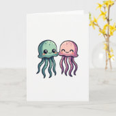 Carte Amis Méduses Heureux (Fleur jaune)