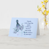Carte Amis Octopus sur votre visage Fun Friendship Citat (Fleur jaune)