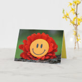 Carte Amis, Pensez à vous, souriez, juste parce que (Fleur jaune)