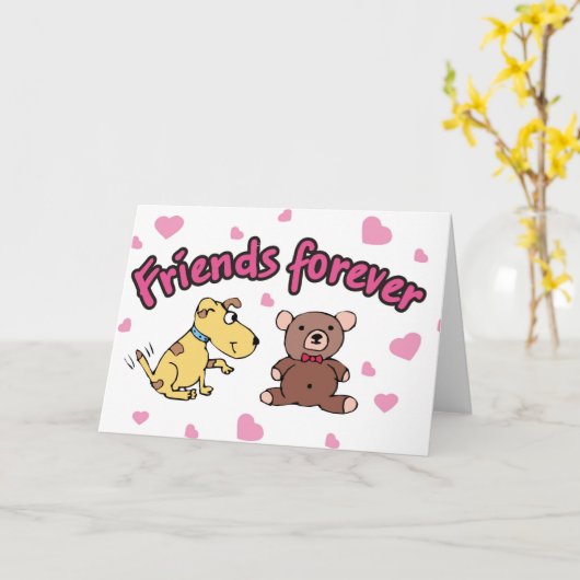 Carte Amis pour toujours ! (Fleur jaune)