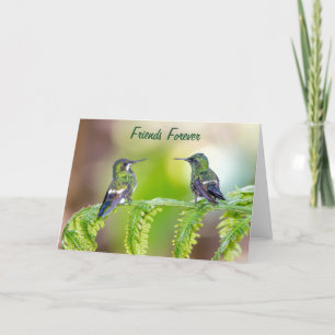 Carte Amis pour toujours   Couple colibri vert
