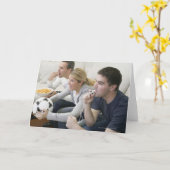 Carte Amis regardant la TV avec le sifflement, le (Fleur jaune)