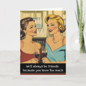 Carte Amis Sarcastique Retro les années 50 (Devant)