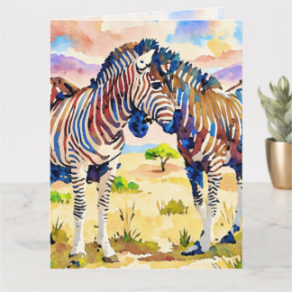 Carte amis zèbres dans la savane