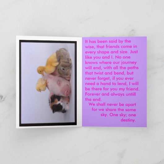 Carte Amitié (Intérieur)