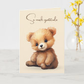 Carte Amitié à l'ours en peluche (Fleur jaune)