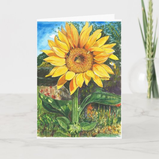 Carte Amitié avec des tournesols (Devant)