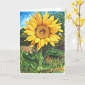 Carte Amitié avec des tournesols (Fleur jaune)