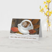 Carte Amitié café automne (Fleur jaune)