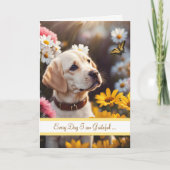 Carte Amitié Chiot Labrador Jaune Papillon Mignon (Devant)