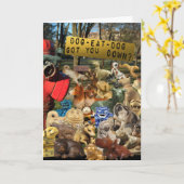 Carte Amitié de la marche des chiens (Fleur jaune)