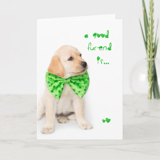 Carte Amitié Jour de la Saint Patrick Puppy (Devant)