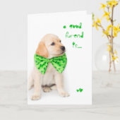 Carte Amitié Jour de la Saint Patrick Puppy (Fleur jaune)