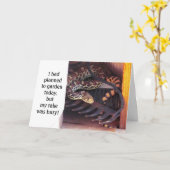 Carte Amitié mignonne drôle de Herp - serpent de Gopher (Fleur jaune)