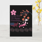 Carte Amitié noire sans fin (Fleur jaune)