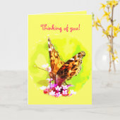 Carte Amitié papillon (Fleur jaune)