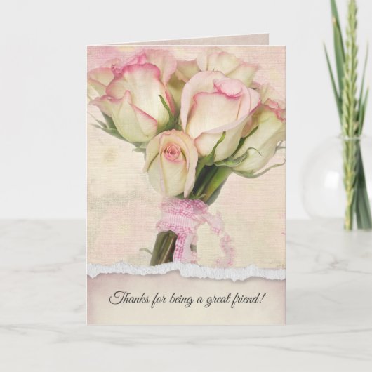 Carte Amitié Rose Bouquet (Devant)