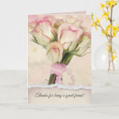 Carte Amitié Rose Bouquet (Fleur jaune)