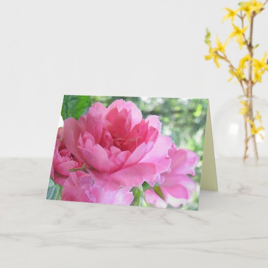 Carte Amitié rose douce (Fleur jaune)