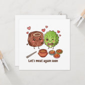 Carte Amitié Salutation coréenne avec BBQ (Devant/Arrière en situation)