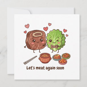 Carte Amitié Salutation coréenne avec BBQ