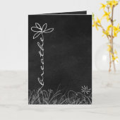 Carte amitié sur tableau noir (Fleur jaune)