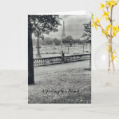 Carte Amitié Tour Eiffel (Fleur jaune)