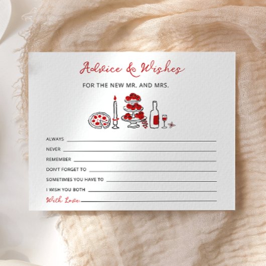 Carte Amore Italian Red Fête des mariées Advice