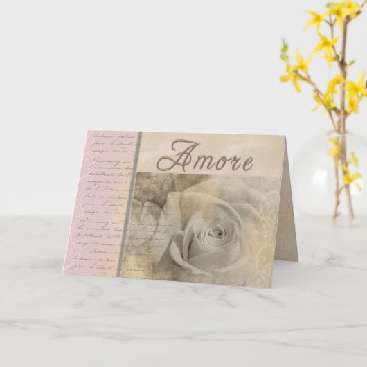 Carte Amore romantique (Fleur jaune)