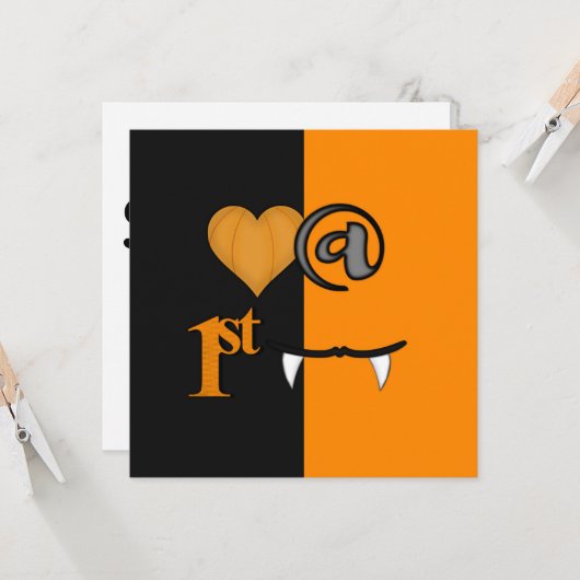 Carte Amour à la première bouchée Halloween (Devant/Arrière en situation)