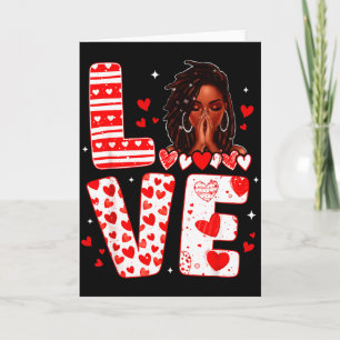 Carte Amour Afro Femme Priant Saint-Valentin Cœur Femme