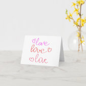 Carte Amour, Amour, Amour dans Messy Cursive Écriture BL (Fleur jaune)