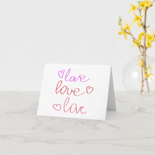 Carte Amour, Amour, Amour dans Messy Cursive Écriture BL (Fleur jaune)