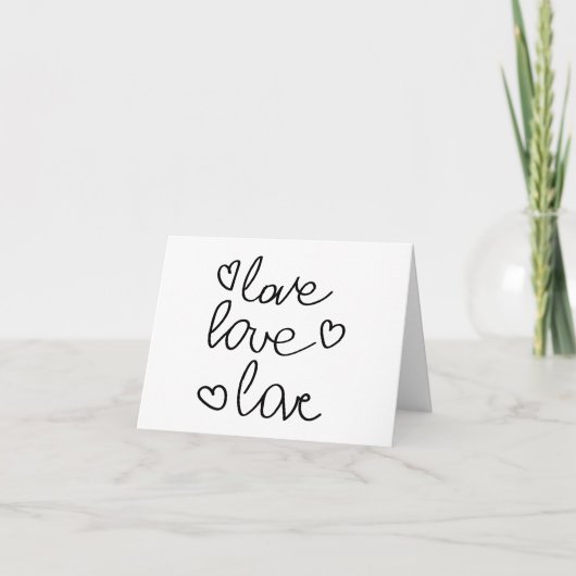 Carte Amour, Amour, Amour dans Messy Cursive Écriture BL (Devant)
