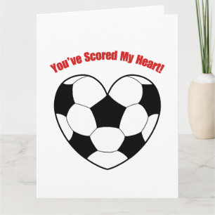 Carte Amour Amoureux Coeur Football Pun Valentine's Card