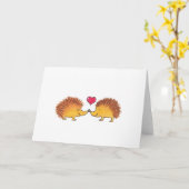 Carte Amour Anniversaire Hérisson Aquarelle (Fleur jaune)