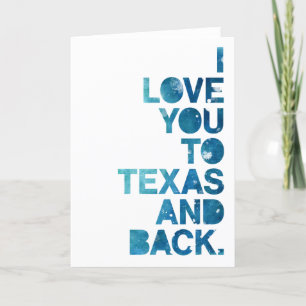 Carte Amour aquarelle de Texas et retour