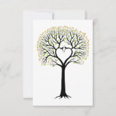 Carte Amour arbre avec branches cardiaques, oiseaux et c (Devant)