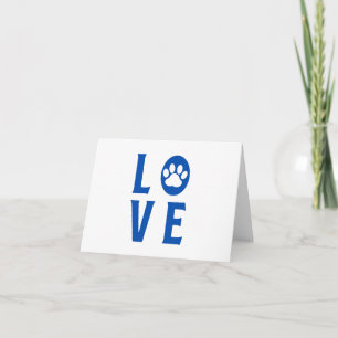 Carte Amour avec Empreinte de patte (Chats, Chiens, Anim