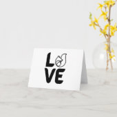 Carte Amour avec Fox -Black BLANK (Fleur jaune)