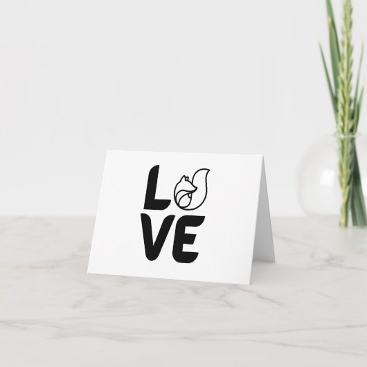 Carte Amour avec Fox -Black BLANK (Devant)