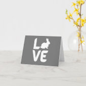 Carte Amour avec Rabbit O - Design blanc BLANC (Fleur jaune)