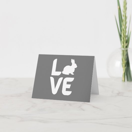 Carte Amour avec Rabbit O - Design blanc BLANC (Devant)