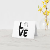 Carte Amour avec un chat comme un O BLANK (Fleur jaune)