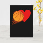 Carte Amour Basket-ball Cœur Saint Valentin (Fleur jaune)