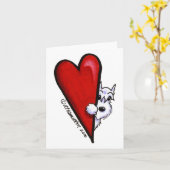 Carte Amour blanc de Schnauzer (Fleur jaune)