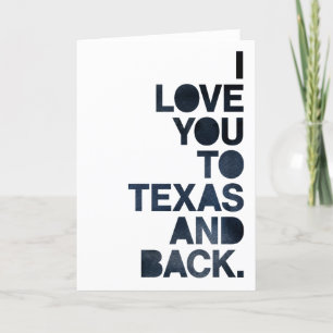 Carte Amour bleu marine de Texas et retour