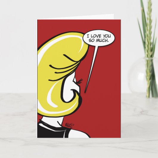 Carte Amour Blonde rétro (Devant)
