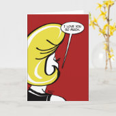 Carte Amour Blonde rétro (Fleur jaune)